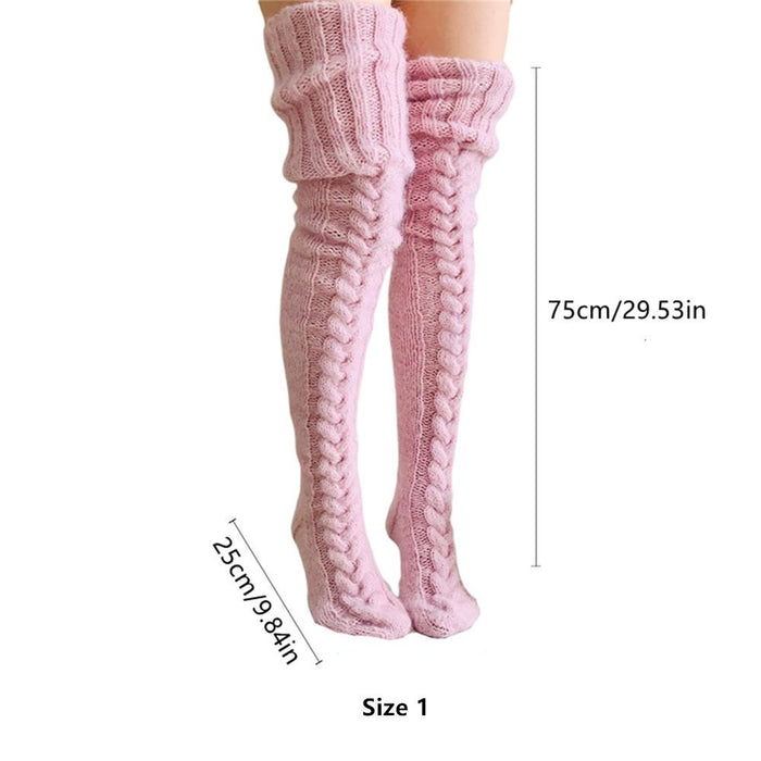 Hoge Gebreide Wollen Dames Sokken - WarmWool
