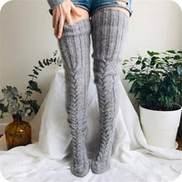 Hoge Gebreide Wollen Dames Sokken - WarmWool