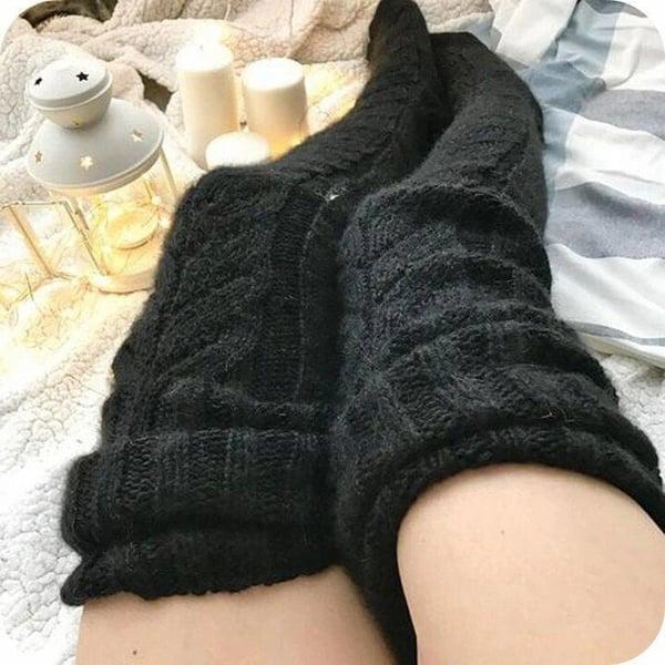 Hoge Gebreide Wollen Dames Sokken - WarmWool