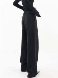 Asymmetrical Wide Women's Pants with Double Button – Noa