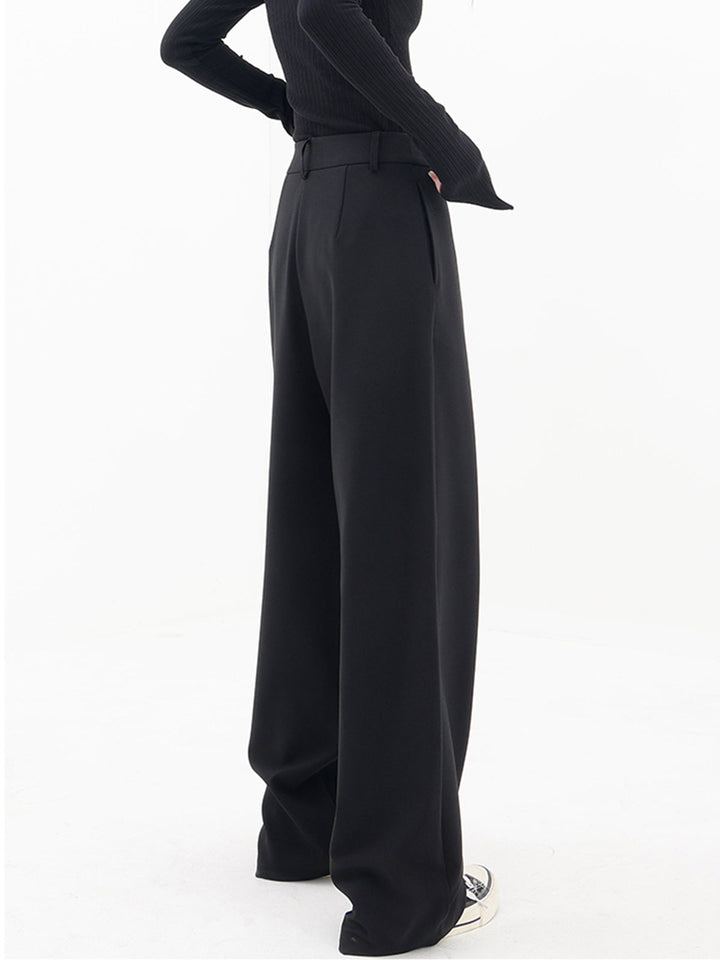 Asymmetrical Wide Women's Pants with Double Button – Noa