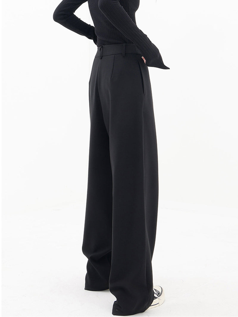 Asymmetrical Wide Women's Pants with Double Button – Noa