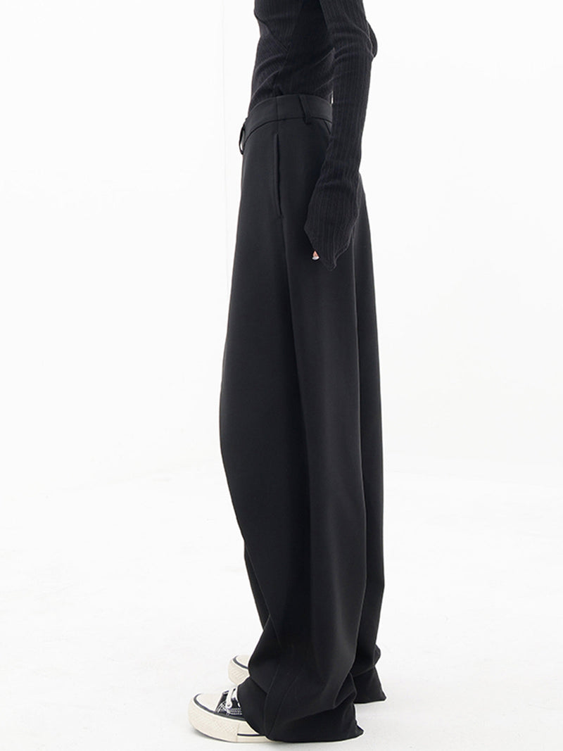 Asymmetrical Wide Women's Pants with Double Button – Noa