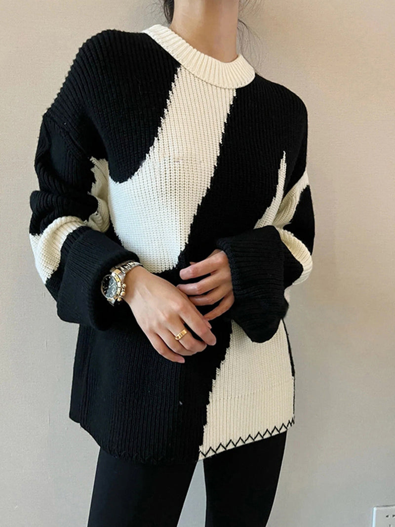 Oversized Zebra Print Sweater for Women - Lyla