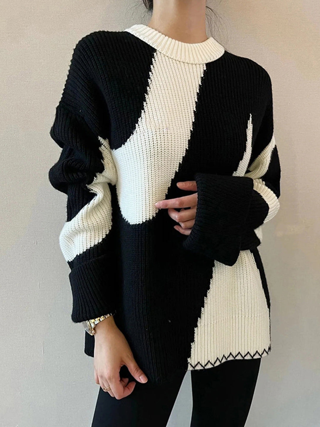 Oversized Zebra Print Sweater for Women - Lyla