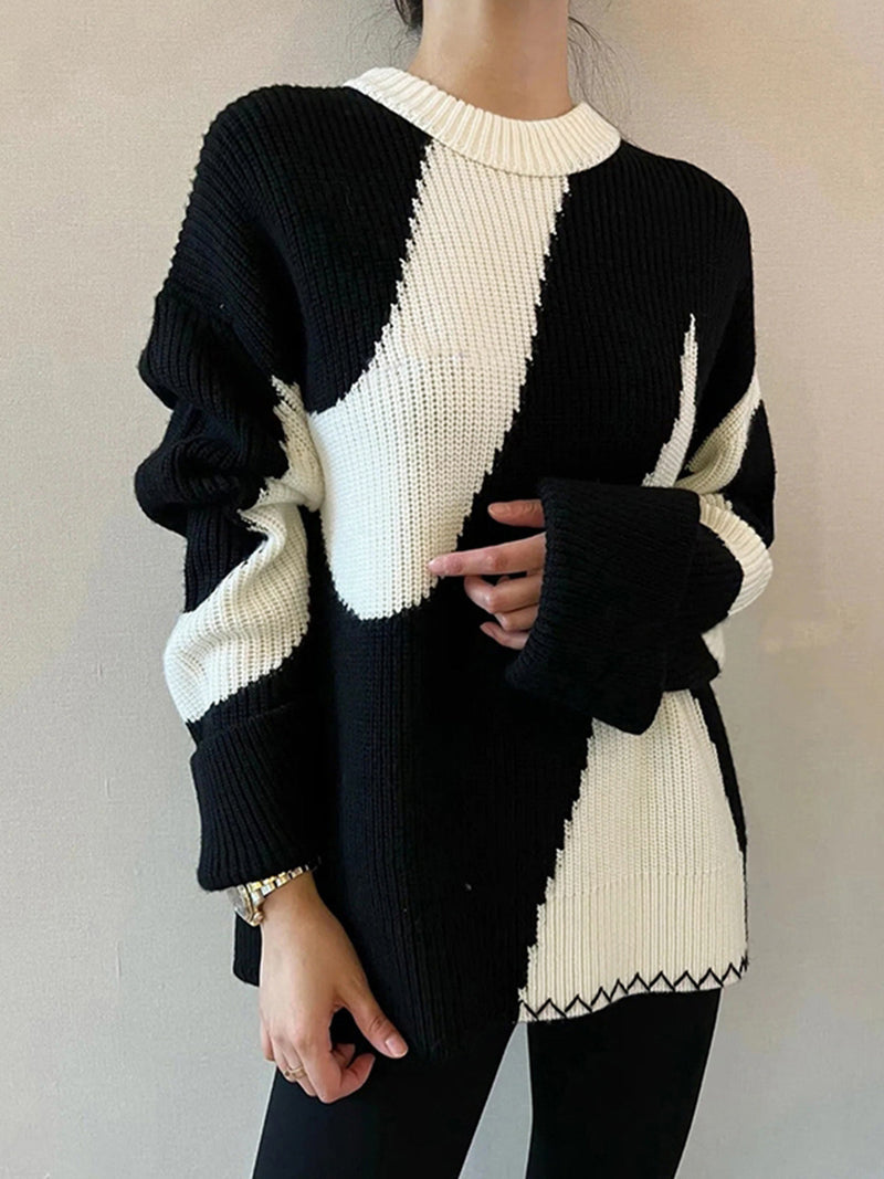 Oversized Zebra Print Sweater for Women - Lyla