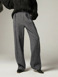Grijze Wijde Broek voor Dames - Alessia