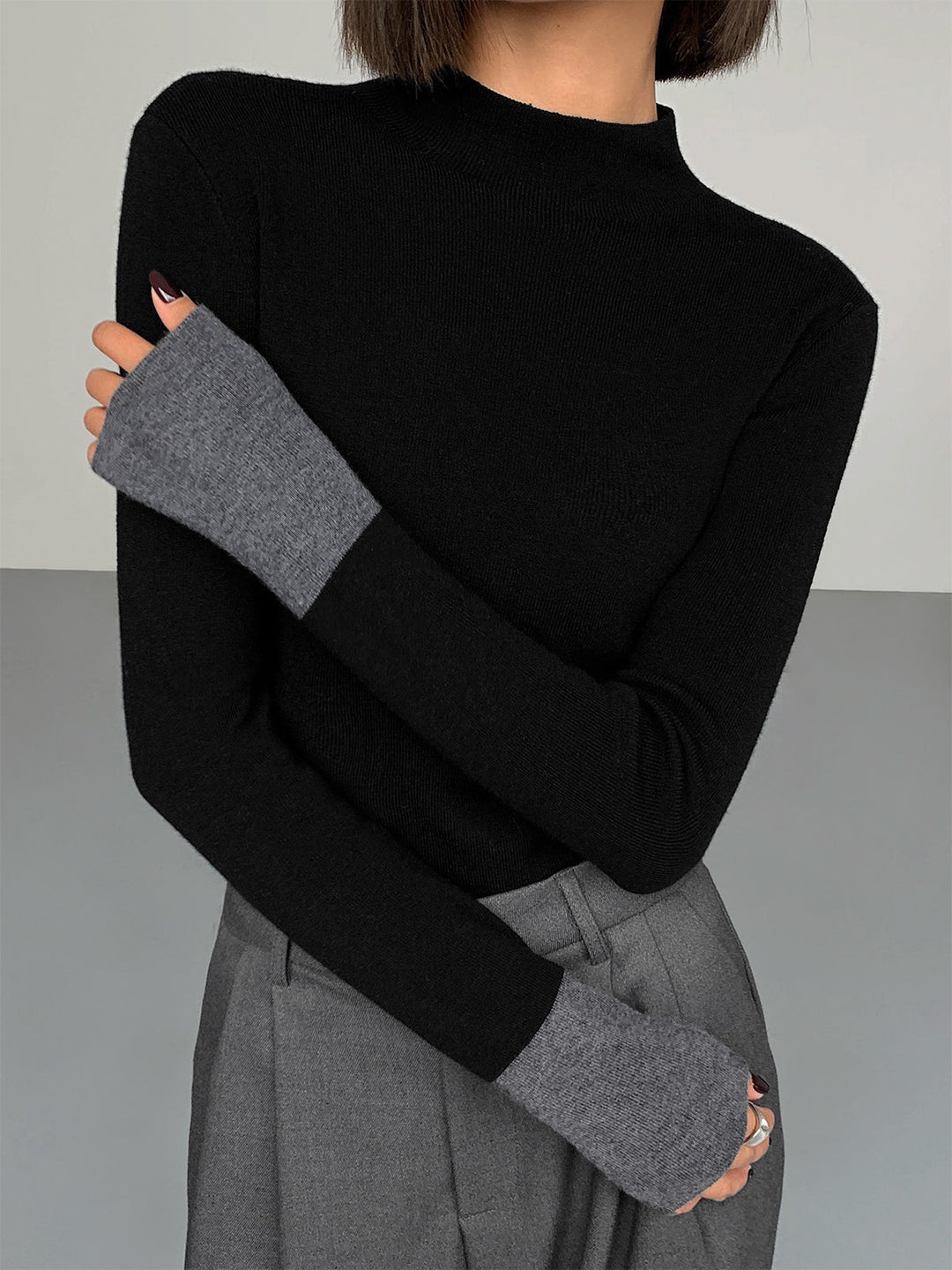 Long Sleeve Contrast Top voor Dames - Lana