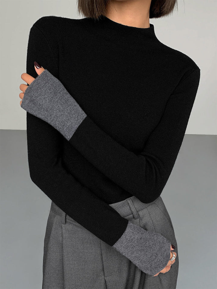 Long Sleeve Contrast Top voor Dames - Lana