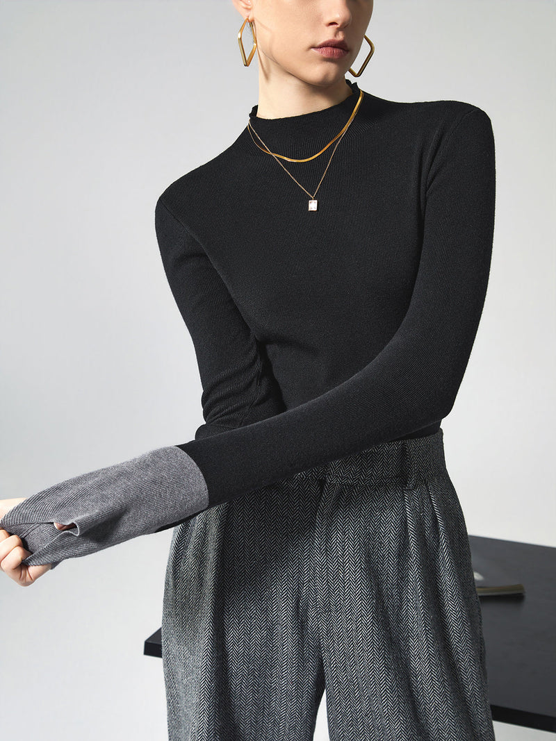 Long Sleeve Contrast Top voor Dames - Lana