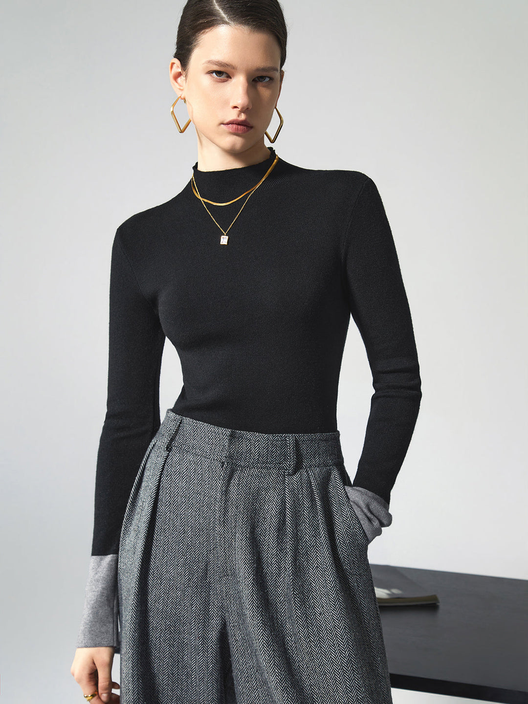 Long Sleeve Contrast Top voor Dames - Lana