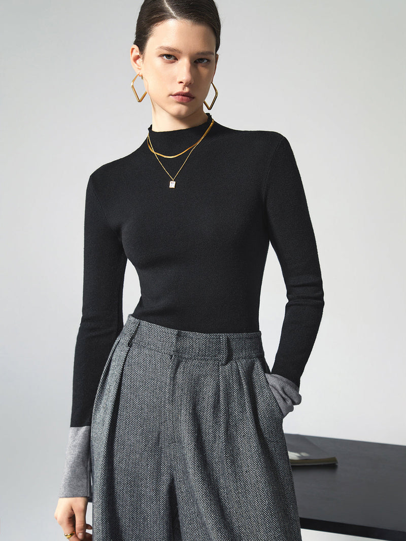 Long Sleeve Contrast Top voor Dames - Lana