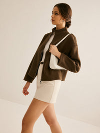 Bruine Zipper Jas voor Dames - Elena