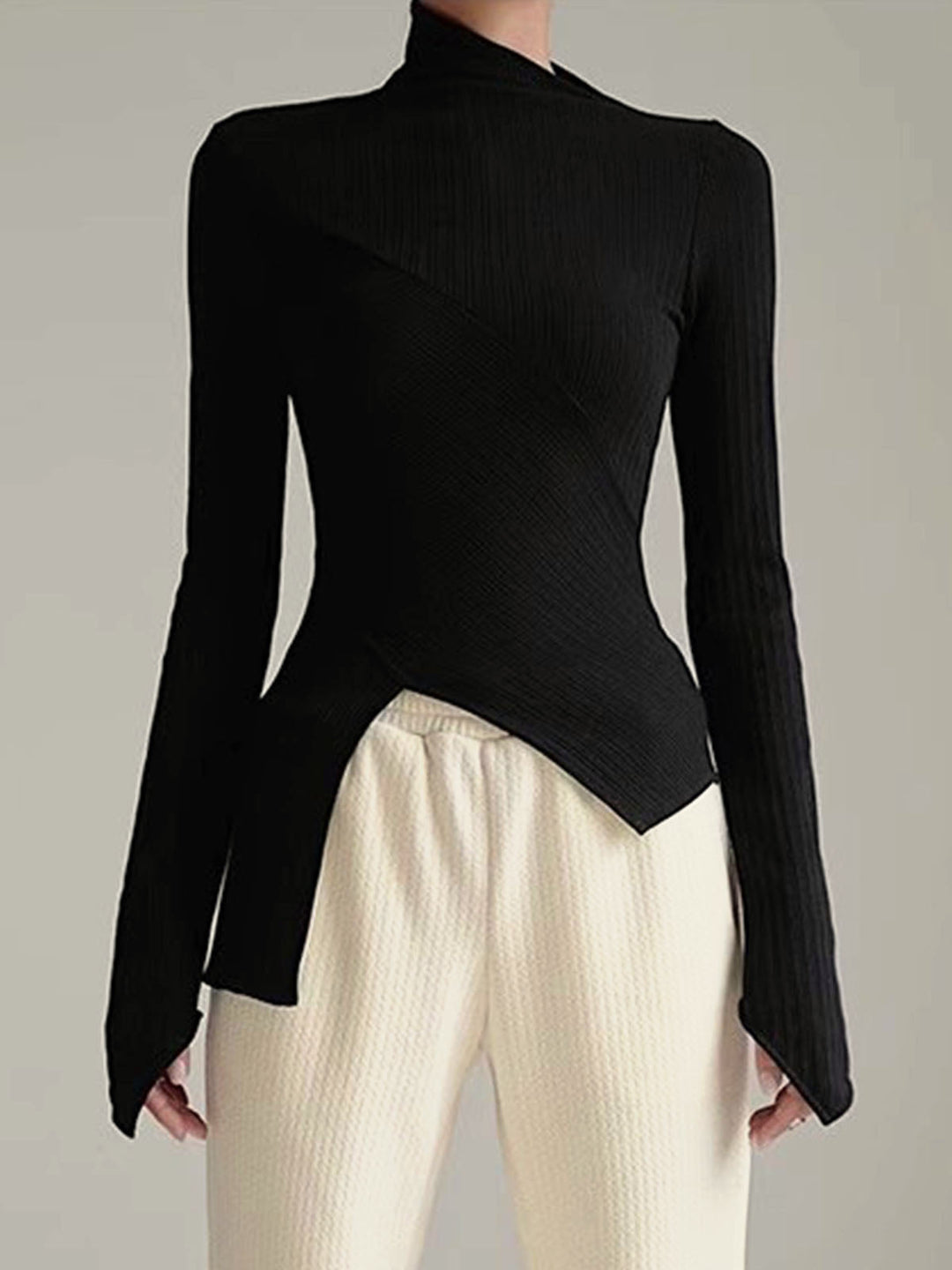 Asymmetrical Cut Sweater for Women - Amelia