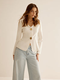 Witte Slimfit Dames Blazer - Clara