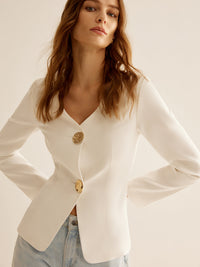 Witte Slimfit Dames Blazer - Clara
