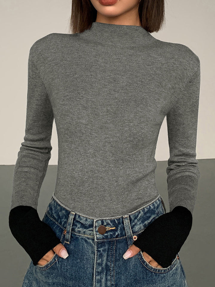 Long Sleeve Contrast Top voor Dames - Lana
