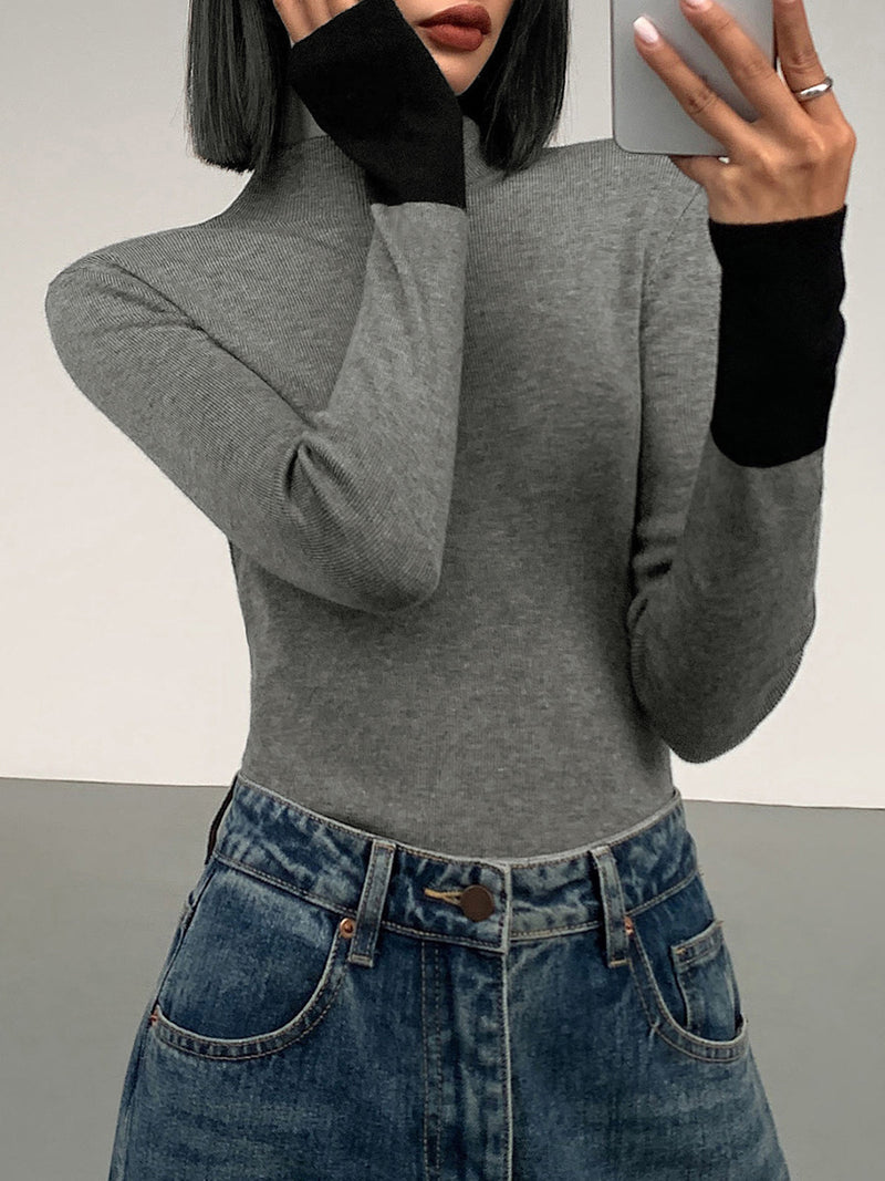 Long Sleeve Contrast Top voor Dames - Lana