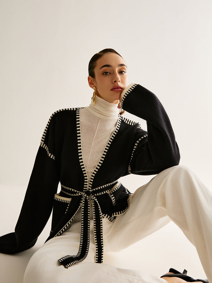 Gebonden Cardigan met Riem voor Dames - Celine