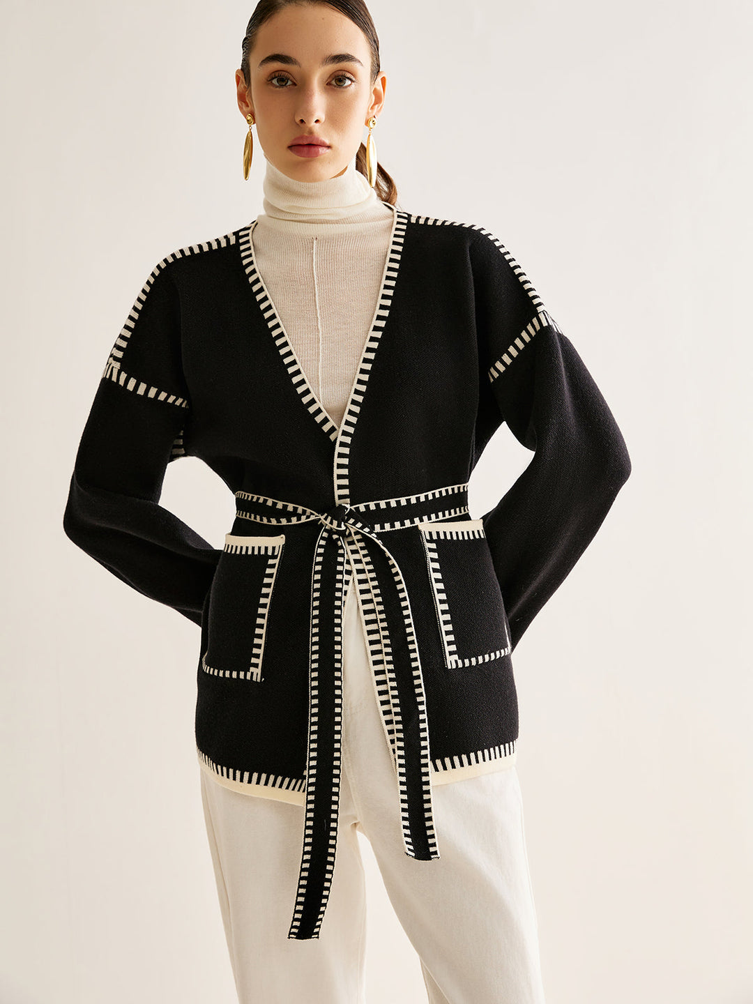Gebonden Cardigan met Riem voor Dames - Celine