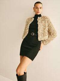 Beige Crew Neck Blazer voor Dames - Olivia