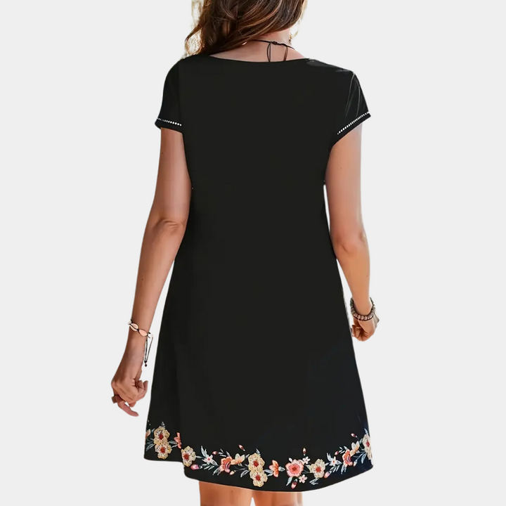 Black Floral Summer Dress - Sofia