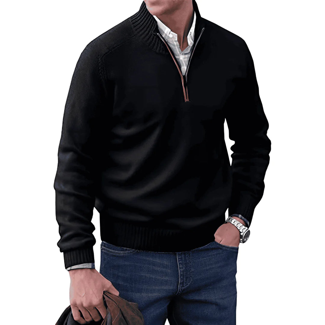 Sweter Sammy Jackson™ Dewitt Elegance | Komfort z kaszmiru z zamkiem błyskawicznym