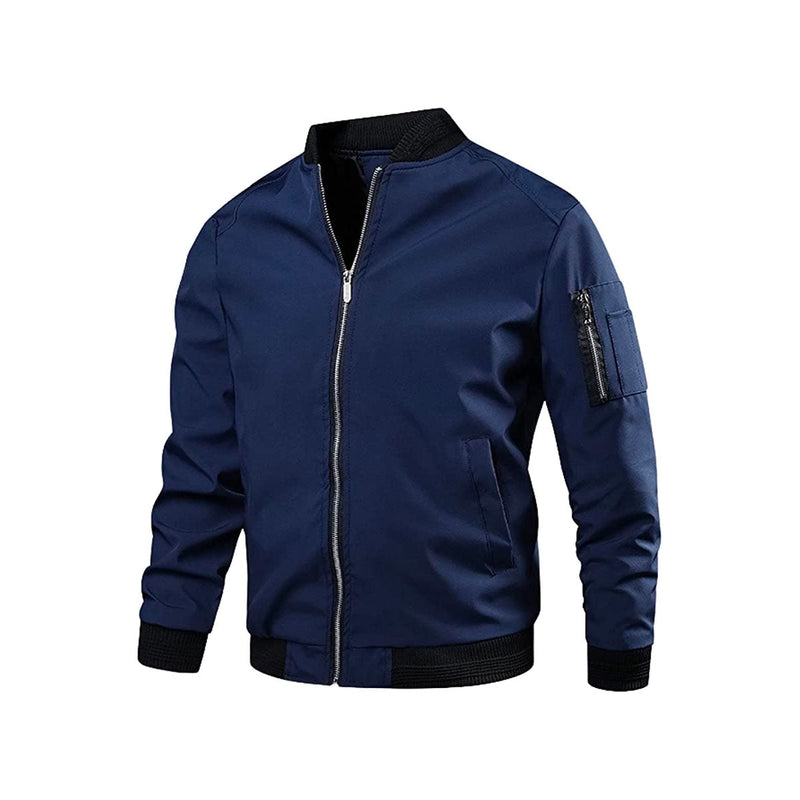 Light & trendy men's bomber jacket with zipper - Jaron