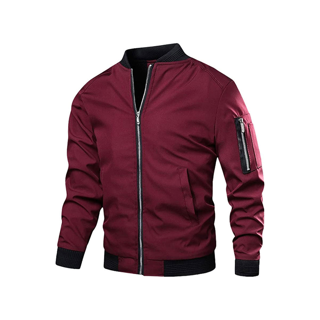 Light & trendy men's bomber jacket with zipper - Jaron