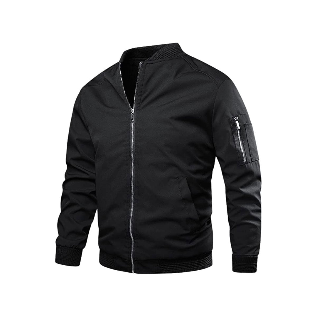 Light & trendy men's bomber jacket with zipper - Jaron