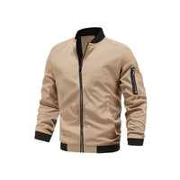 Light & trendy men's bomber jacket with zipper - Jaron