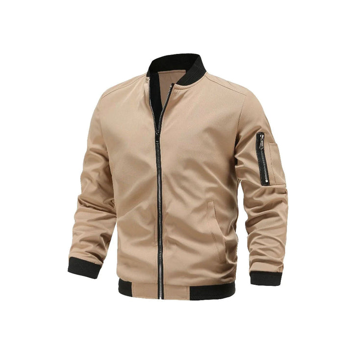 Light & trendy men's bomber jacket with zipper - Jaron