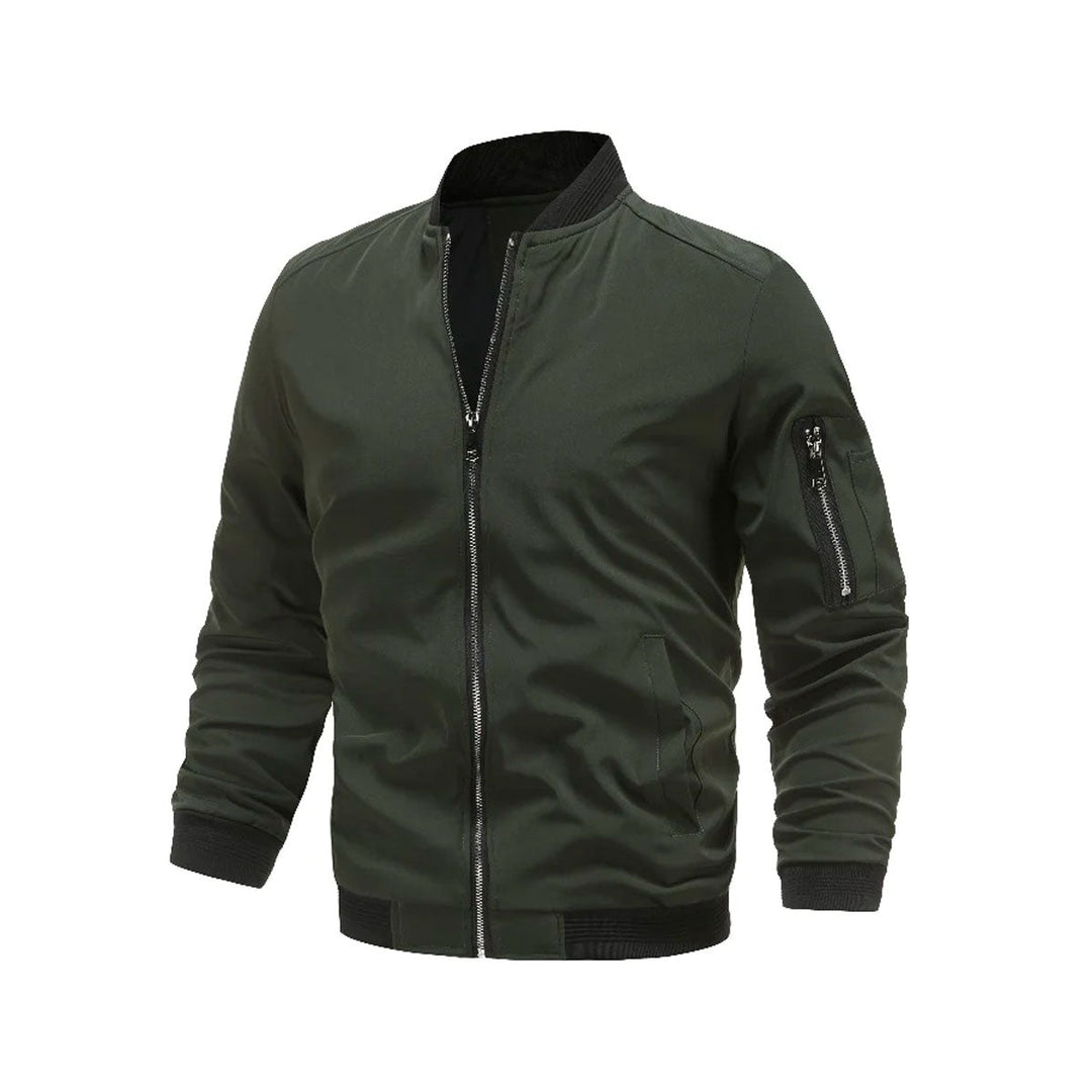 Light & trendy men's bomber jacket with zipper - Jaron