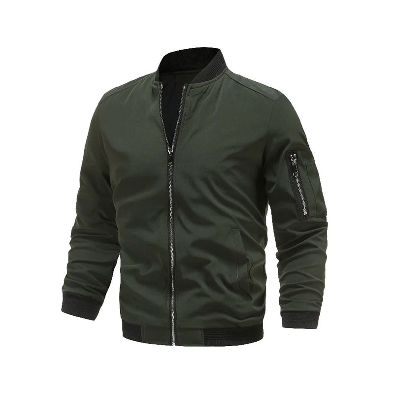 Light & trendy men's bomber jacket with zipper - Jaron