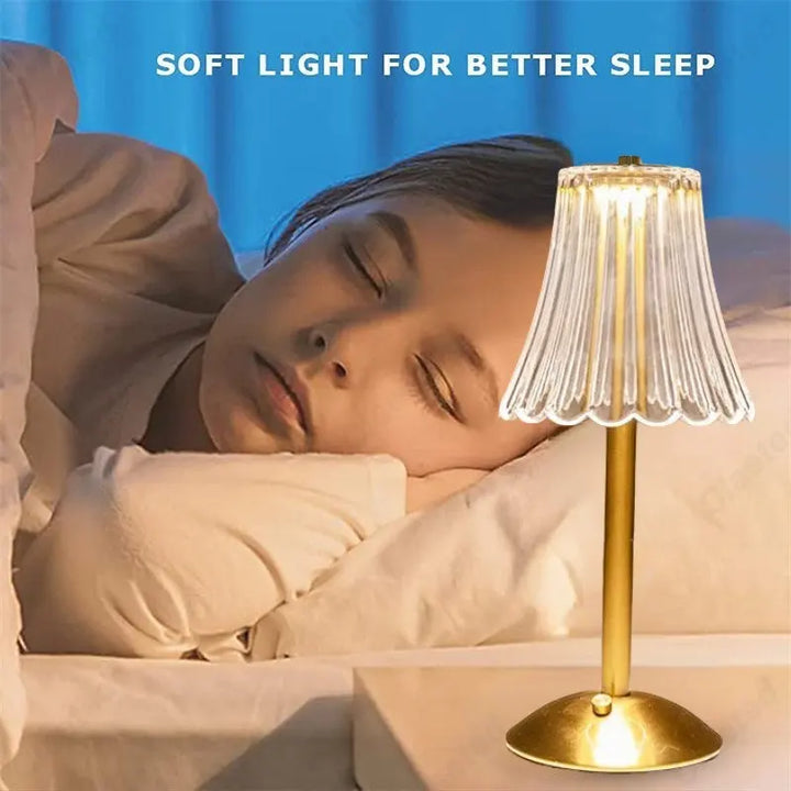 Draadloze Tafellamp met Kristaldecor en Dimbare Verlichting - GlamLight