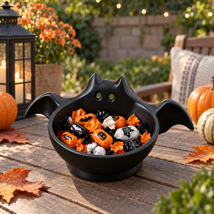 Bat-Shaped Halloween Candy Bowl - Shadowfly