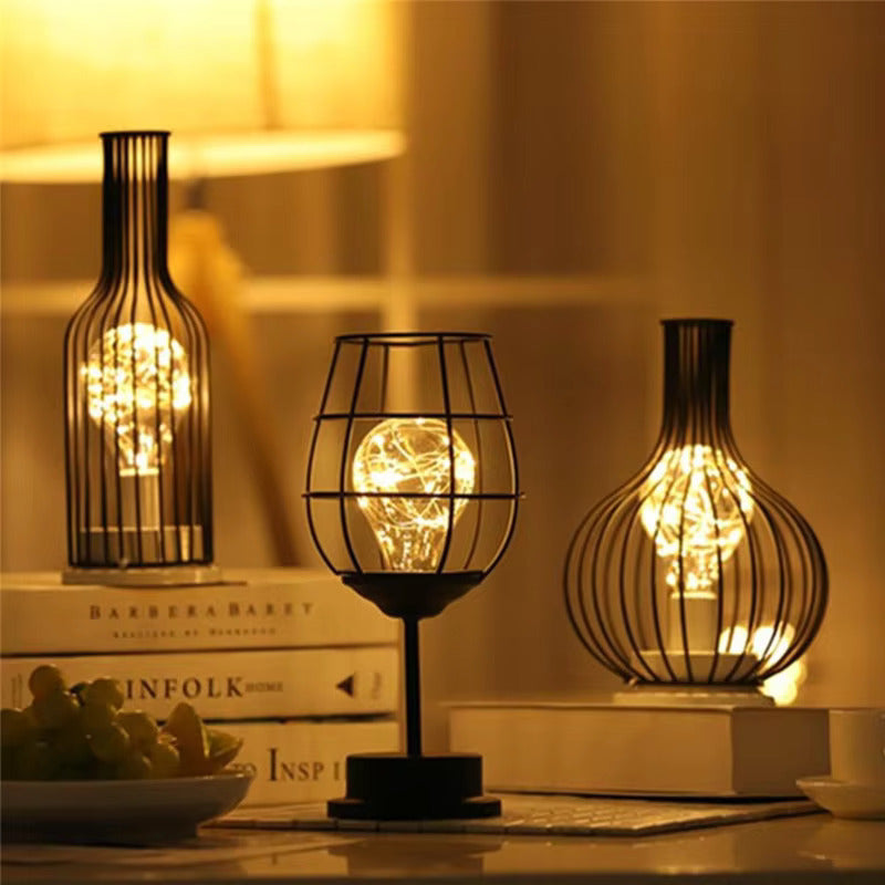 Battery Operated Wireframe Table Lamp - Wyndel