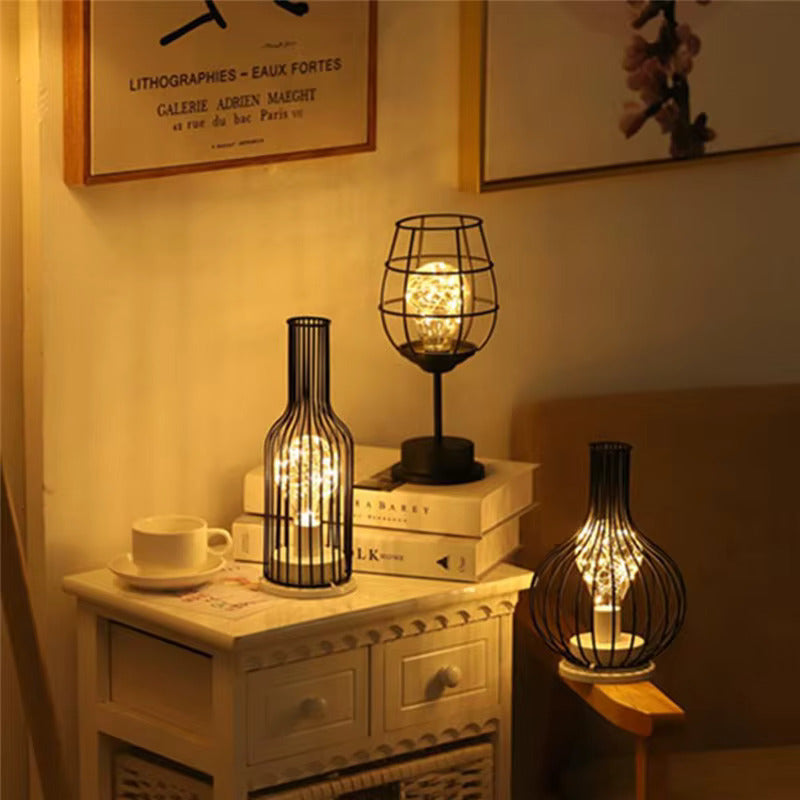 Battery Operated Wireframe Table Lamp - Wyndel