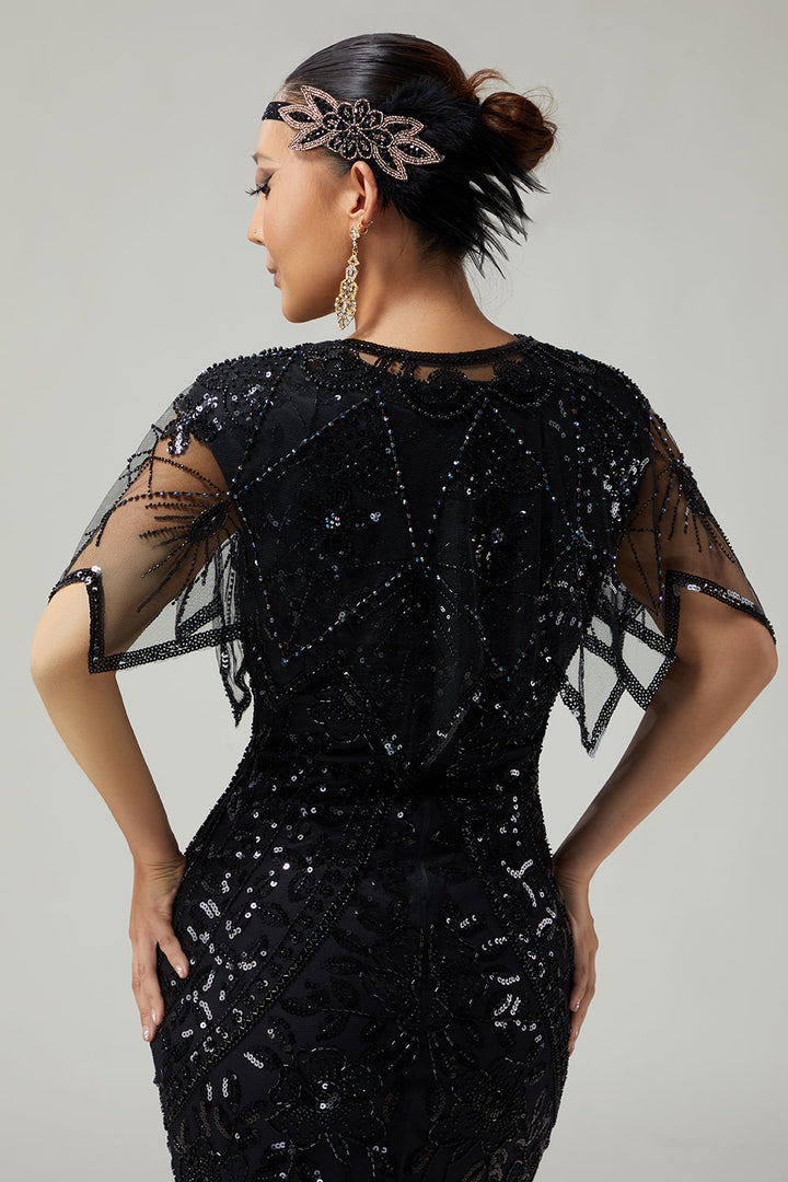 Beaded Evening Sequin Capelet - Elsie