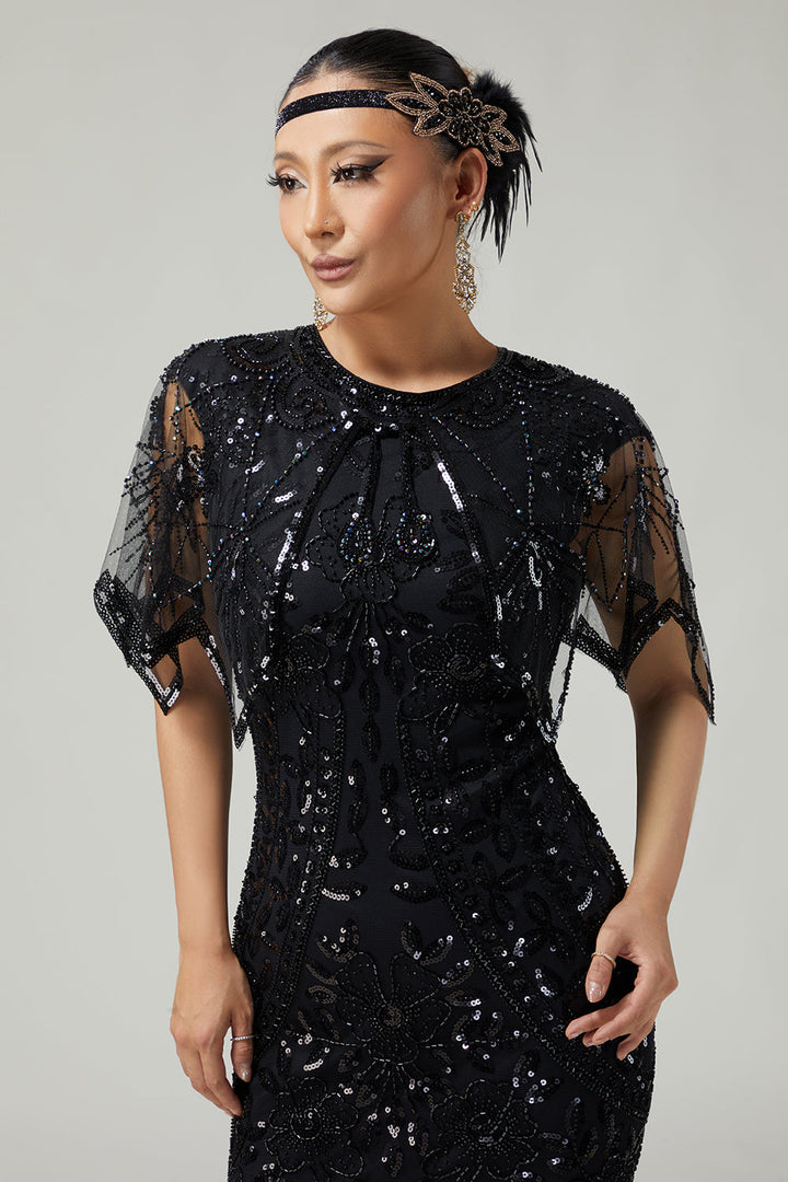 Beaded Evening Sequin Capelet - Elsie