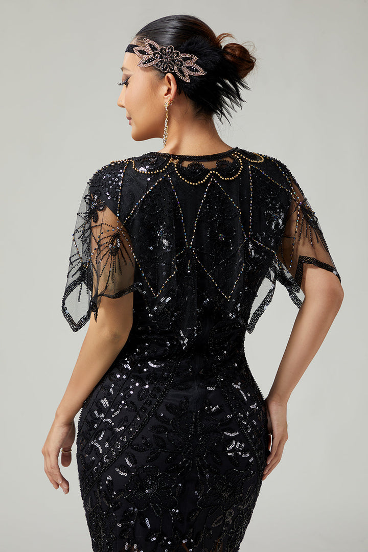 Beaded Evening Sequin Capelet - Elsie