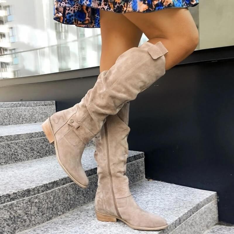 Women's boots in suede look with block heel – Elinor
