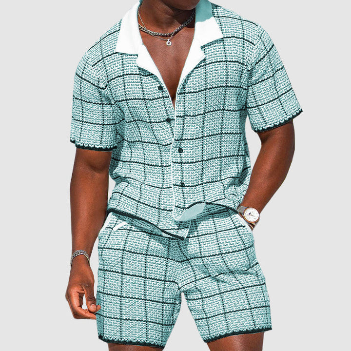 Two-Piece Men's Summer Set with Check Pattern – Jules