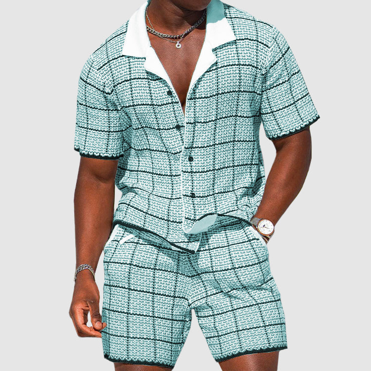 Two-Piece Men's Summer Set with Check Pattern – Jules