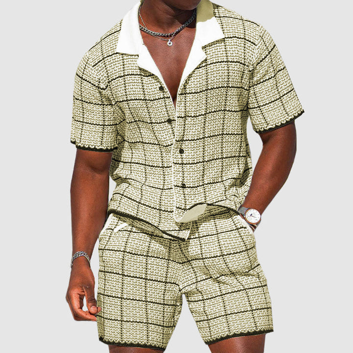 Two-Piece Men's Summer Set with Check Pattern – Jules