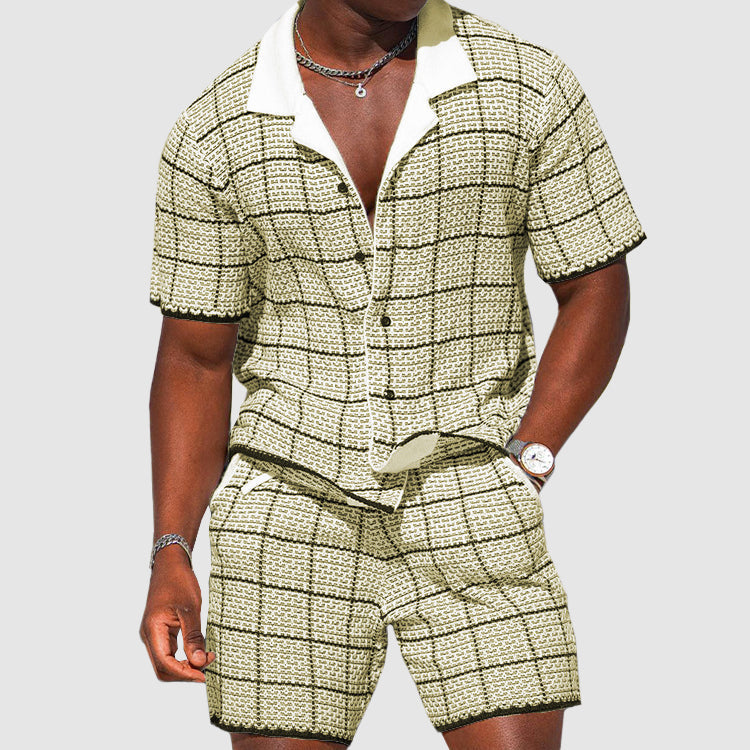 Two-Piece Men's Summer Set with Check Pattern – Jules