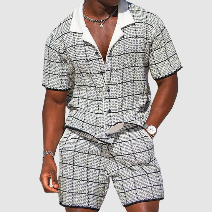 Two-Piece Men's Summer Set with Check Pattern – Jules