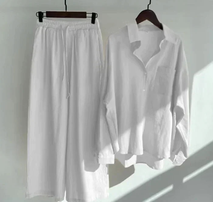 Luchtige tweedelige zomeroutfit van linnen – Geneve
