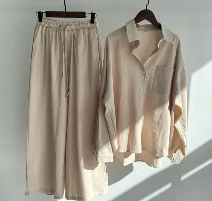 Luchtige tweedelige zomeroutfit van linnen – Geneve