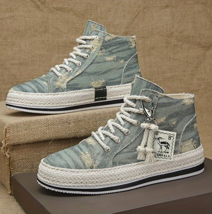 Men's High-Top Denim Sneaker with Grip Sole & Ankle Support – Jarek